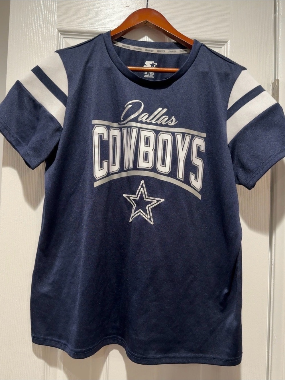 STARTER Navy and White Dallas Cowboys Short Sleeve Tee